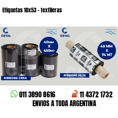 Etiquetas 10x53 - textileras