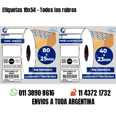 Etiquetas 10x54 - Todos los rubros