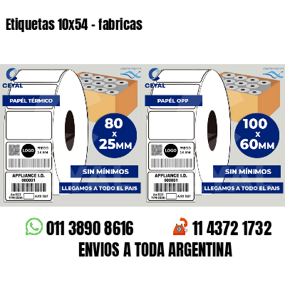 Etiquetas 10x54 - fabricas