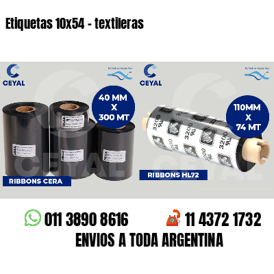 Etiquetas 10x54 - textileras