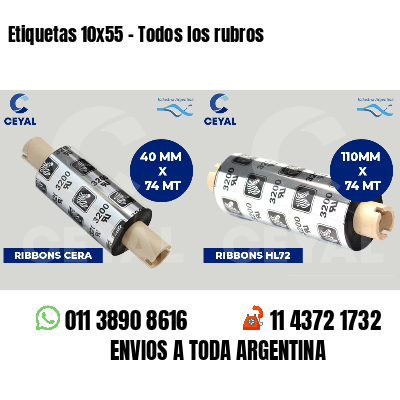 Etiquetas 10x55 - Todos los rubros