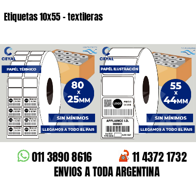 Etiquetas 10x55 - textileras