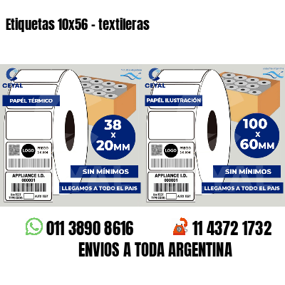 Etiquetas 10x56 - textileras