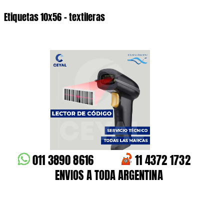 Etiquetas 10x56 - textileras