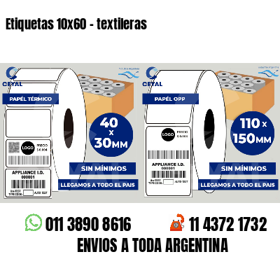 Etiquetas 10x60 - textileras