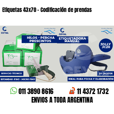 Etiquetas 43x70 - Codificación de prendas