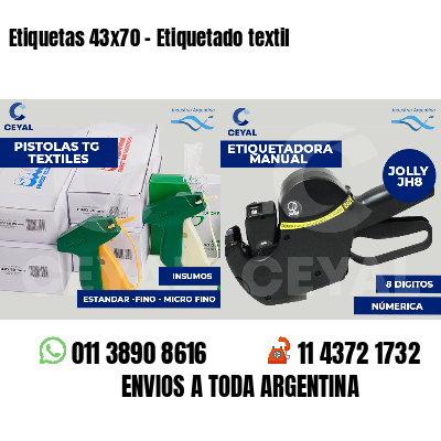 Etiquetas 43x70 - Etiquetado textil