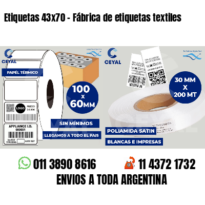 Etiquetas 43x70 - Fábrica de etiquetas textiles