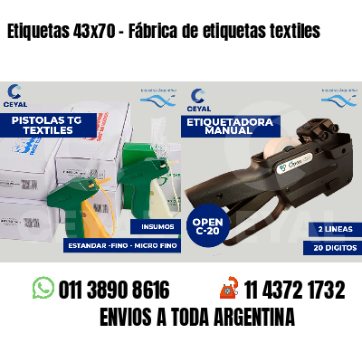 Etiquetas 43x70 - Fábrica de etiquetas textiles