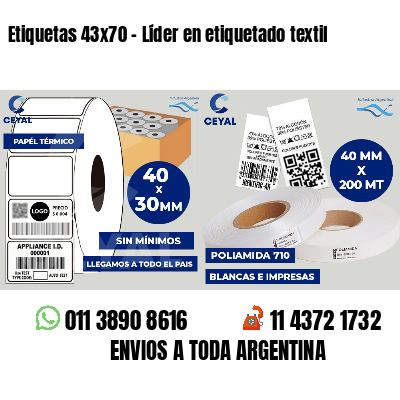Etiquetas 43x70 - Líder en etiquetado textil