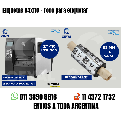 Etiquetas 94x110 - Todo para etiquetar