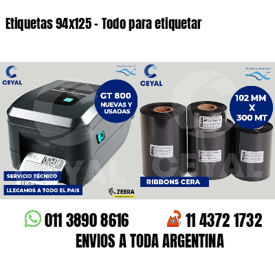Etiquetas 94x125 - Todo para etiquetar