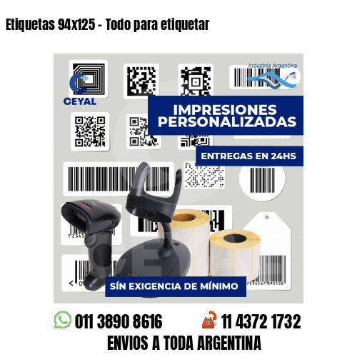 Etiquetas 94x125 - Todo para etiquetar