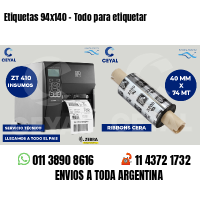 Etiquetas 94x140 - Todo para etiquetar