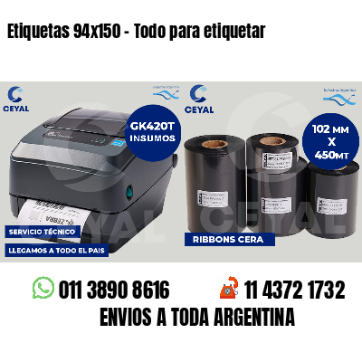 Etiquetas 94x150 - Todo para etiquetar