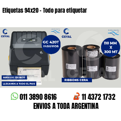 Etiquetas 94x20 - Todo para etiquetar