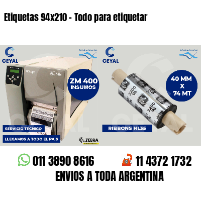 Etiquetas 94x210 - Todo para etiquetar