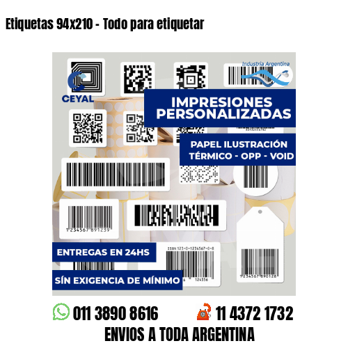 Etiquetas 94x210 - Todo para etiquetar