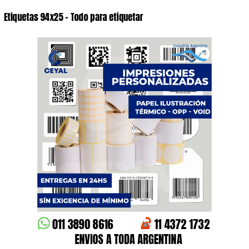 Etiquetas 94x25 - Todo para etiquetar