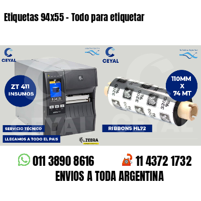 Etiquetas 94x55 - Todo para etiquetar