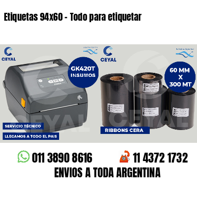 Etiquetas 94x60 - Todo para etiquetar