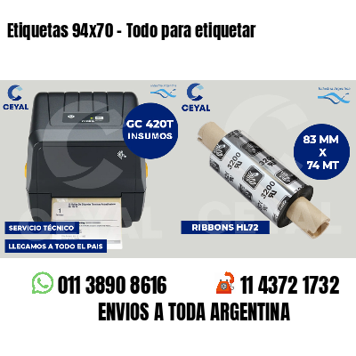 Etiquetas 94x70 - Todo para etiquetar