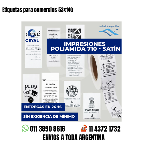 Etiquetas para comercios 53x140
