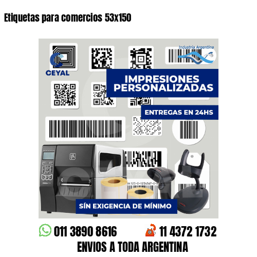 Etiquetas para comercios 53x150
