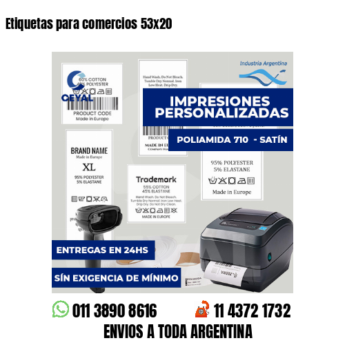 Etiquetas para comercios 53x20