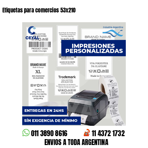 Etiquetas para comercios 53x210