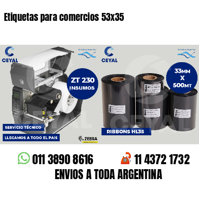 Etiquetas para comercios 53x35