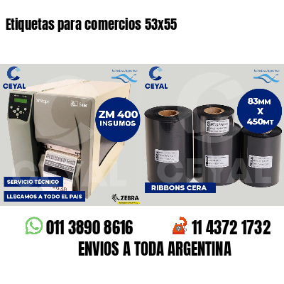 Etiquetas para comercios 53x55