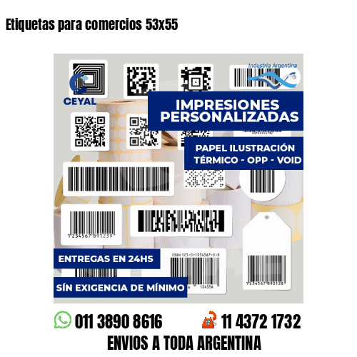 Etiquetas para comercios 53x55