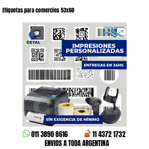 Etiquetas para comercios 53x60