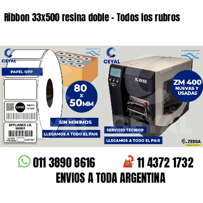 Ribbon 33x500 resina doble - Todos los rubros