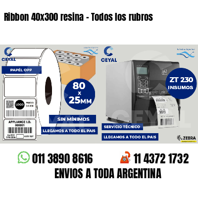 Ribbon 40x300 resina - Todos los rubros