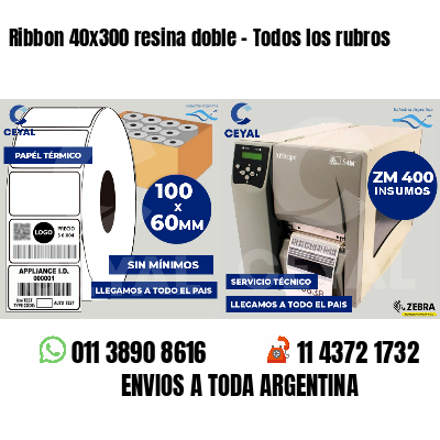 Ribbon 40x300 resina doble - Todos los rubros