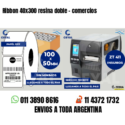 Ribbon 40x300 resina doble - comercios