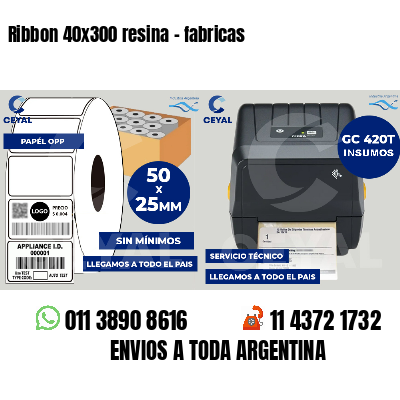 Ribbon 40x300 resina - fabricas