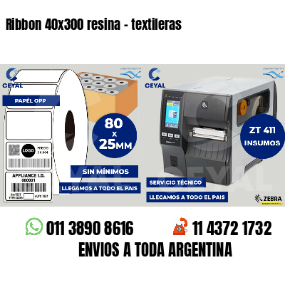 Ribbon 40x300 resina - textileras