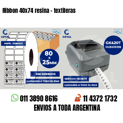 Ribbon 40x74 resina - textileras
