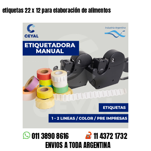 etiquetas 22 x 12 para elaboración de alimentos