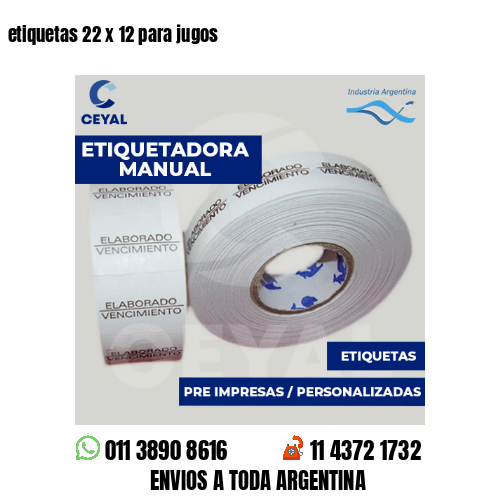 etiquetas 22 x 12 para jugos