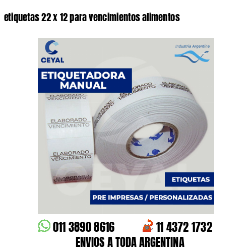etiquetas 22 x 12 para vencimientos alimentos