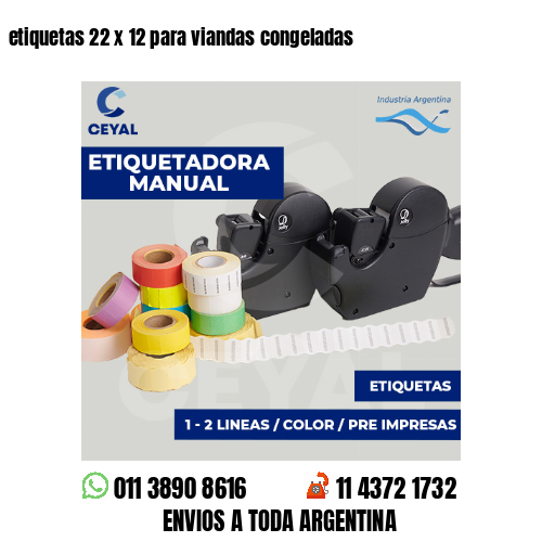 etiquetas 22 x 12 para viandas congeladas