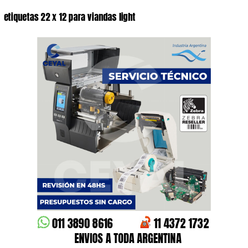 etiquetas 22 x 12 para viandas light