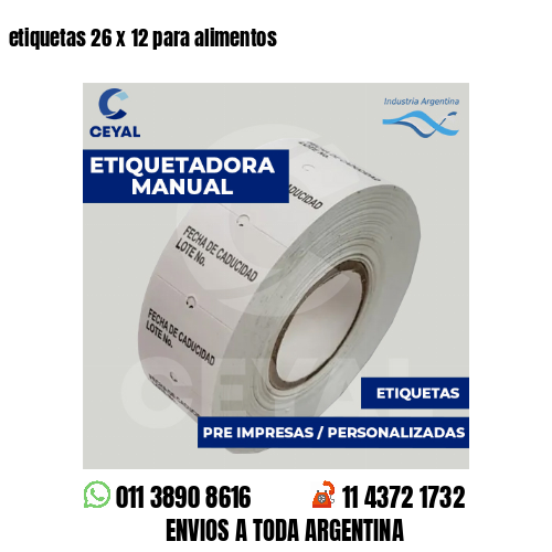 etiquetas 26 x 12 para alimentos
