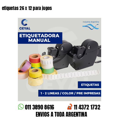etiquetas 26 x 12 para jugos