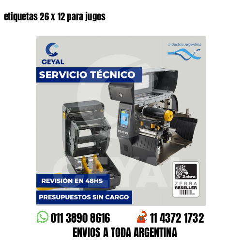 etiquetas 26 x 12 para jugos