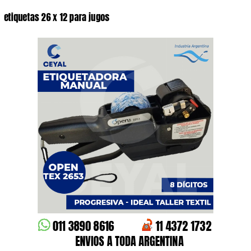 etiquetas 26 x 12 para jugos